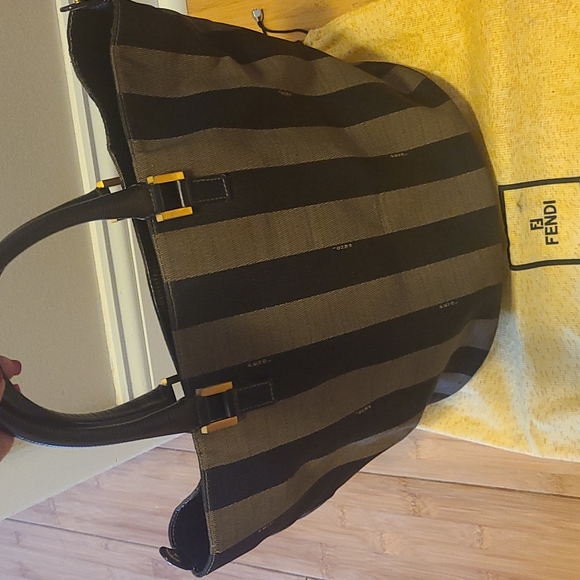 Fendi Handbags - Authentic Fendi Pequin Canvas Tote